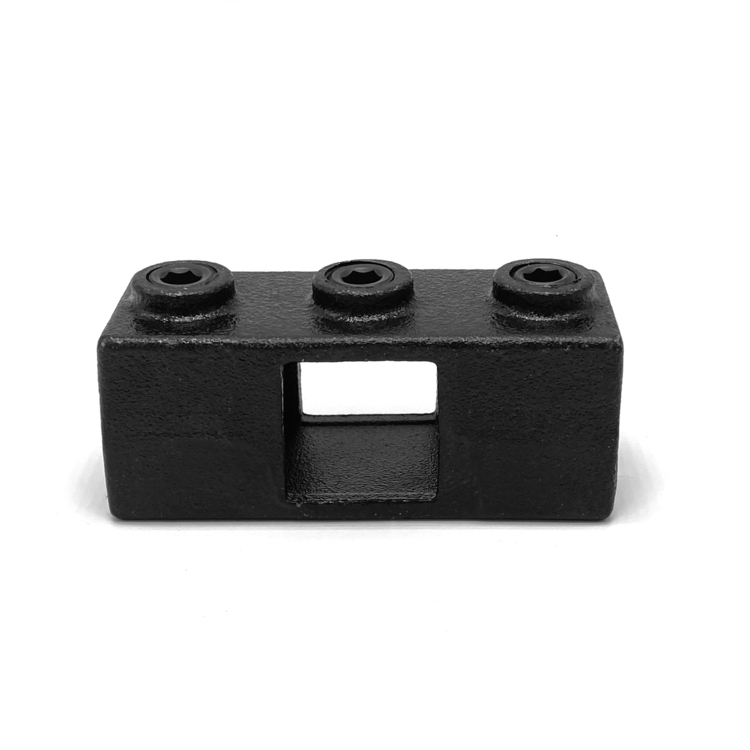 Croix, continue pour tubes carrés, noir - 25 mm