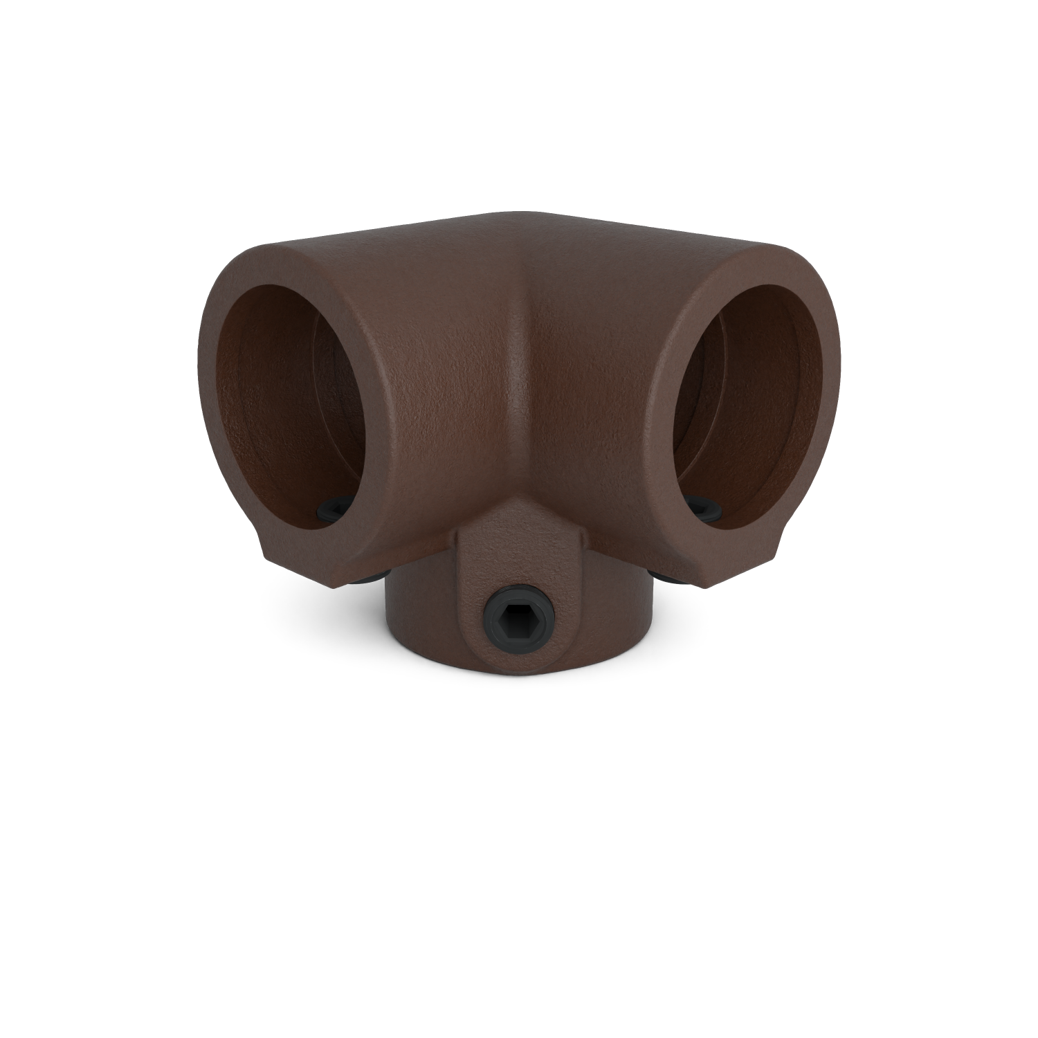 128-A Pièce d'angle à 3 voies 90°- 26.9 mm brun