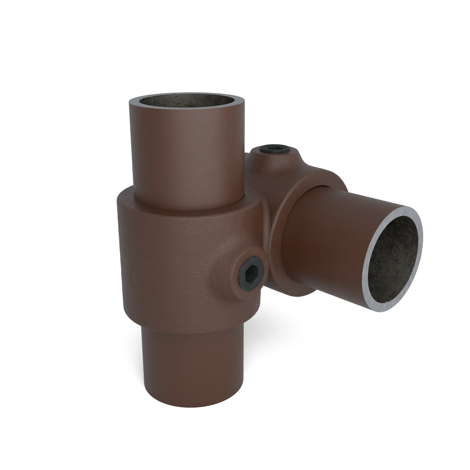 161-B Croisillon 90°- 33.7 mm brun