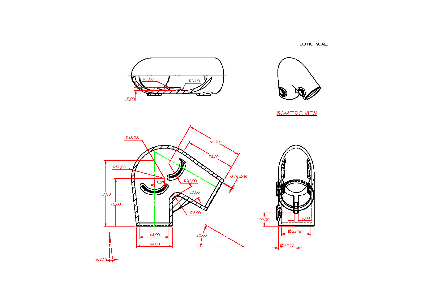 Arc 40° - 70° variable. 42.4 mm (1 1/4")