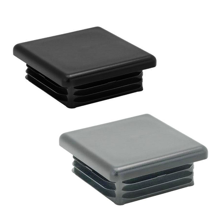 Embout plastique gris pour tube carré - 25 x 25 mm