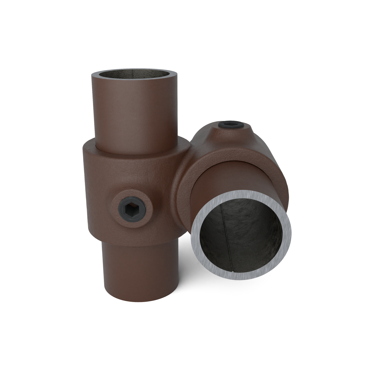 161-B Croisillon 90°- 33.7 mm brun