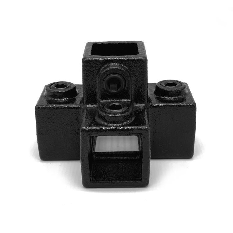 Croix pour tube support pour tubes carrés, noir - 25 mm