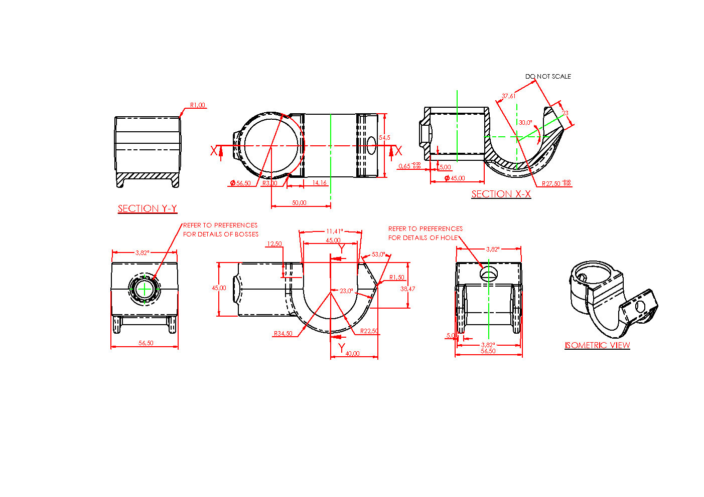 Croix ouverte avec insert 42,4 mm (1 1/4")