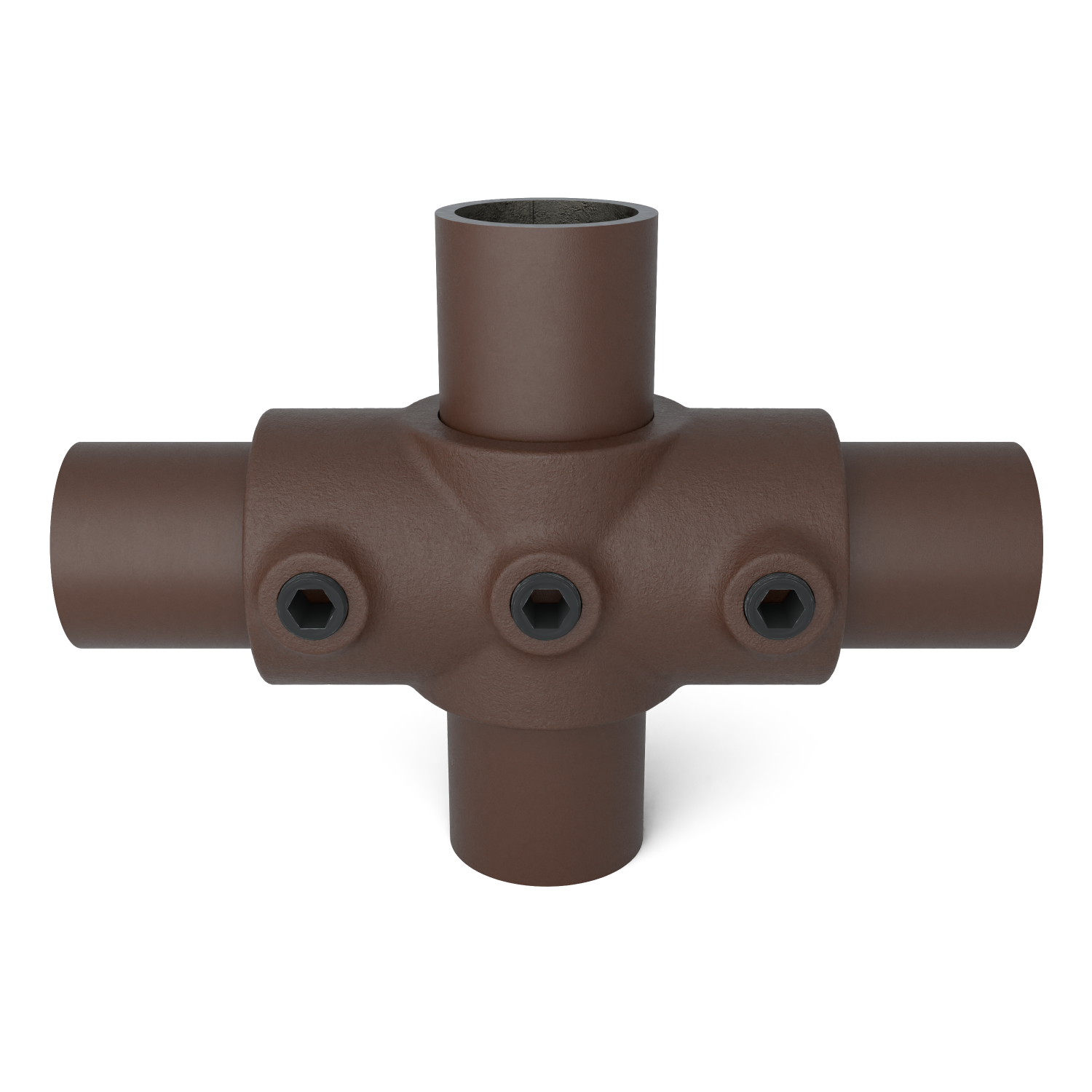 119-B Bouton en croix traversant - 33.7 mm brun