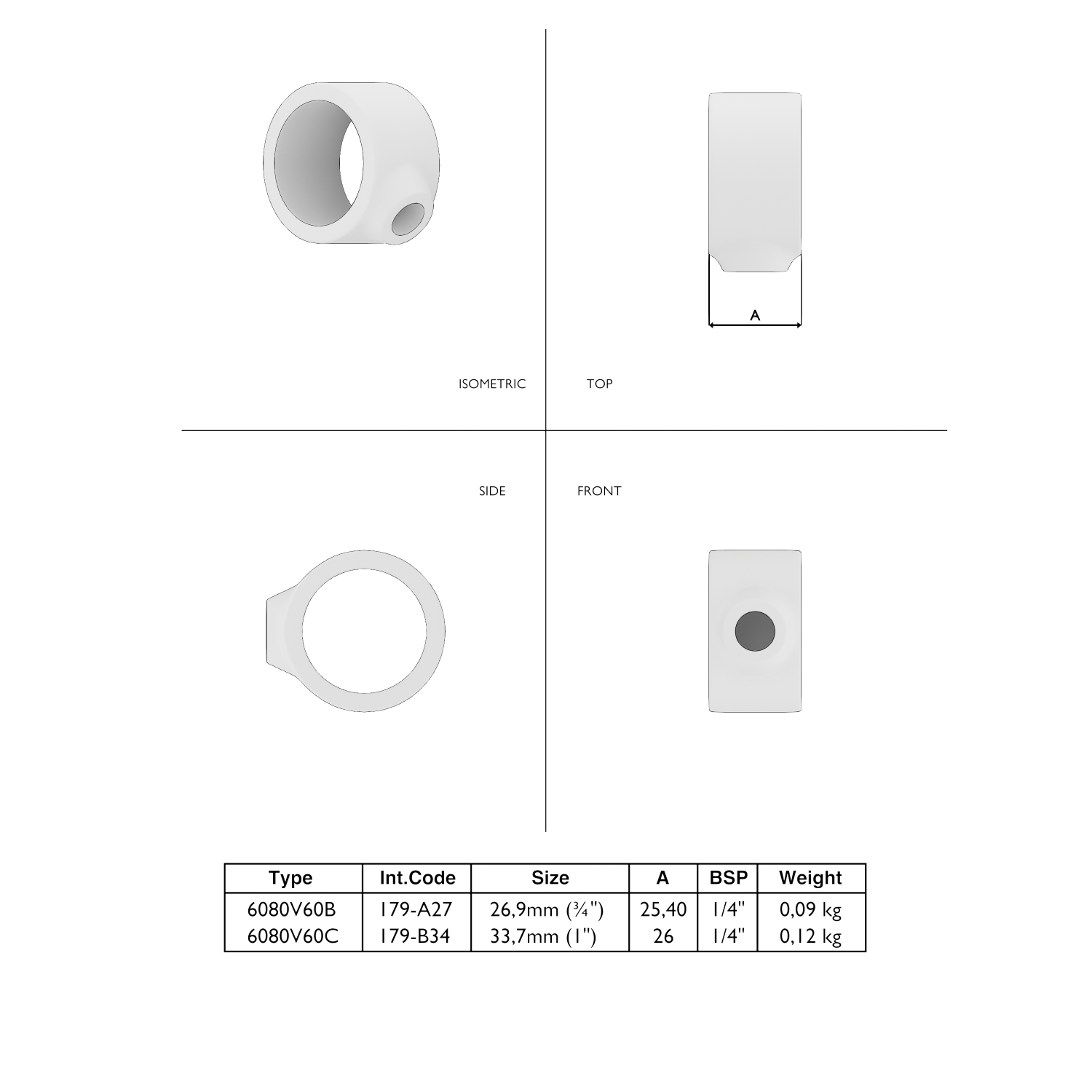 179-B Réglage de la sécurité - 33.7 mm brun