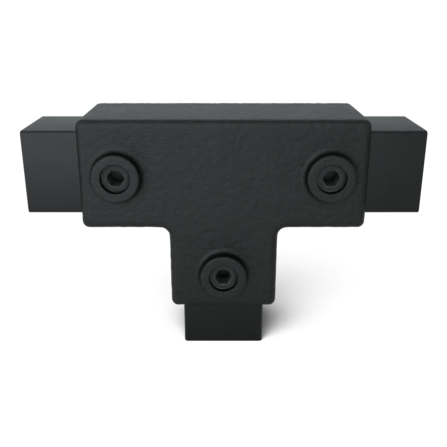 Raccord en T, long pour tubes carrés, noir - 40 mm